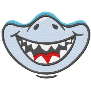 Cute shark embroidery design - Embroidery Design