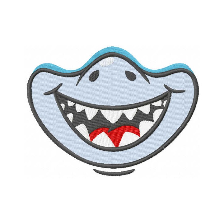 Cute shark embroidery design - Embroidery Design