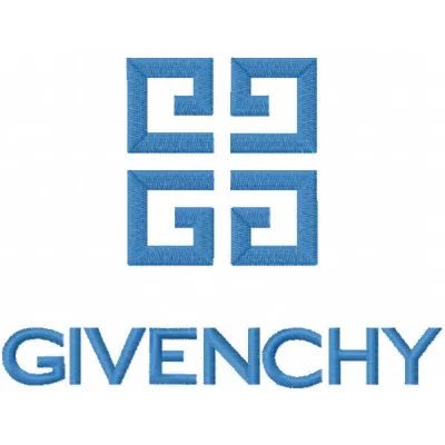 Givenchy logo embroidery design preview showcasing intricate stitching patterns for fashion and apparel projects.