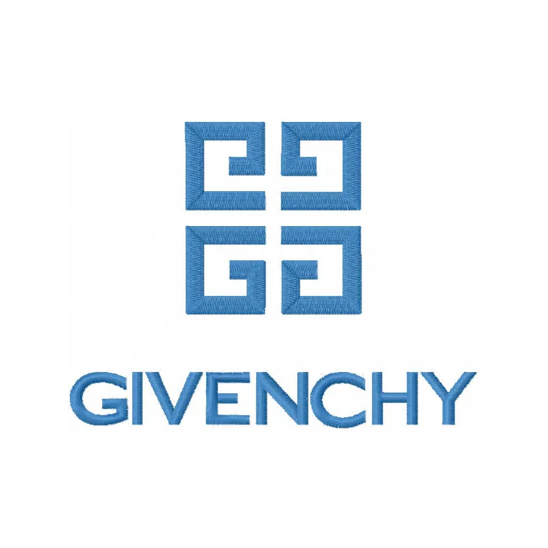 Givenchy logo embroidery design preview showcasing intricate stitching patterns for fashion and apparel projects.