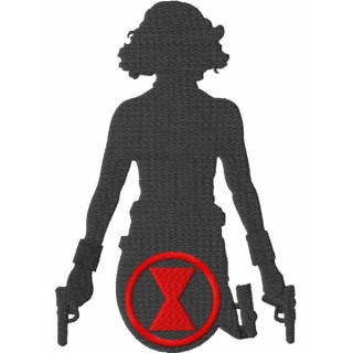 Black widow guns and logo embroidery design - Embroidery Design