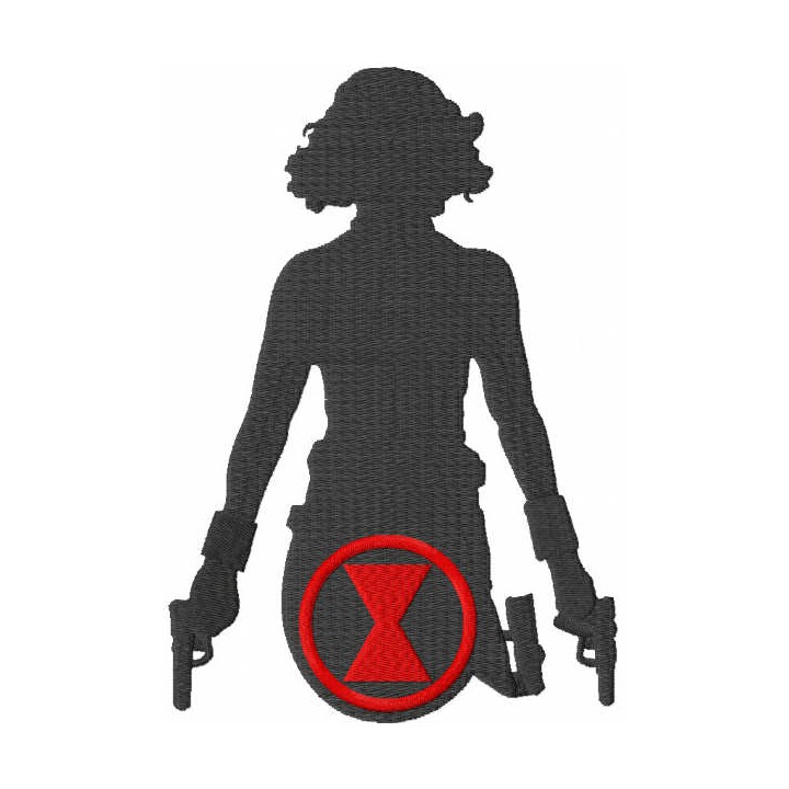 Black widow guns and logo embroidery design - Embroidery Design