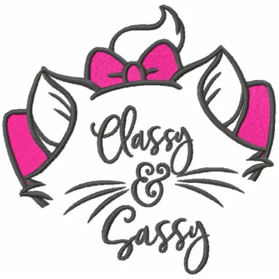 Classy and sassy embroidery design featuring charming Aristocats motifs for stylish stitching projects.