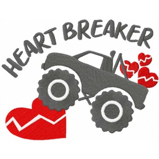 Young heart breaker embroidery design - Embroidery Design
