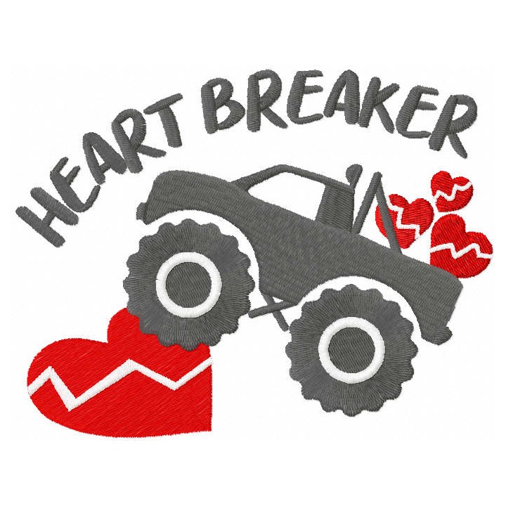 Young heart breaker embroidery design - Embroidery Design