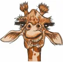 Giraffe look embroidery design showcasing a whimsical giraffe motif, ideal for stitching on t-shirts or baby onesies.