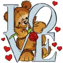 Preview of the Declaration of Love embroidery design featuring a charming teddy bear, ideal for heartfelt stitching projects.
