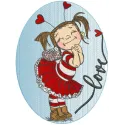 Preview of Loving Girl embroidery design showcasing a charming stitched motif for girls and women.