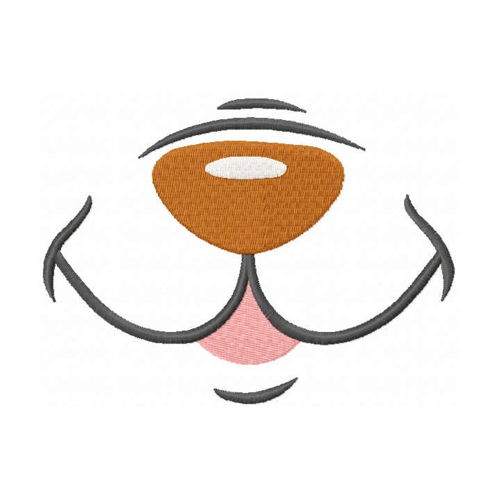 Cute bear nose embroidery design - Embroidery Design