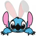 Funny Easter stitch embroidery design featuring Lilo and Stitch, perfect for adding whimsy to your holiday projects.