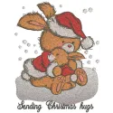 Preview of Sending Christmas Hugs embroidery design featuring festive motifs for holiday stitching projects.