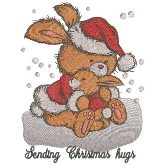 Sending Christmas hugs embroidery design - Embroidery Design