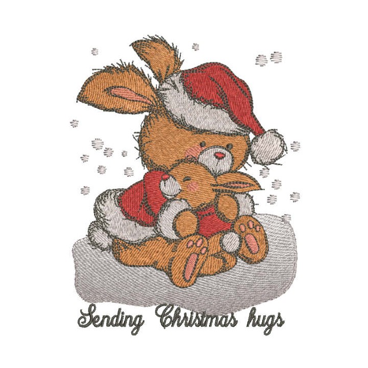 Sending Christmas hugs embroidery design - Embroidery Design