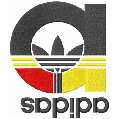Adidas modern logo embroidery design showcasing intricate stitching patterns for fashion and apparel projects.