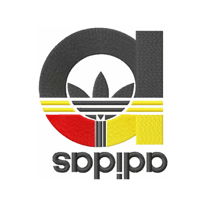 Adidas modern logo embroidery design showcasing intricate stitching patterns for fashion and apparel projects.