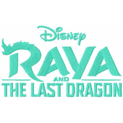 Embroidery design of the Raya and the Last Dragon logo, suitable for stitching on apparel and accessories.
