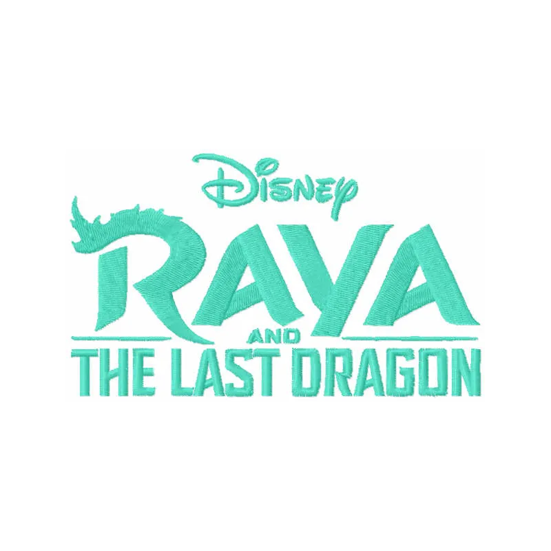 Embroidery design of the Raya and the Last Dragon logo, suitable for stitching on apparel and accessories.