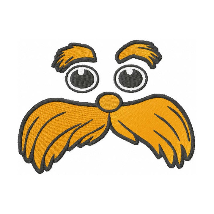 Lorax muzzle embroidery design - Embroidery Design