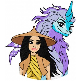 Raya and Sisu embroidery design - Embroidery Design