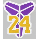 Kobe Bryant 24 embroidery design showcasing a dynamic basketball motif, ideal for stitching on sports apparel and accessorie…
