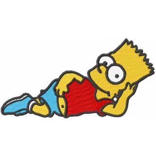 Bart relaxing embroidery design - Embroidery Design