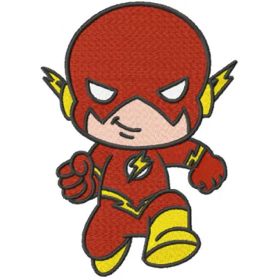 Preview of Baby Flash embroidery design featuring a superhero motif from the Avengers collection.