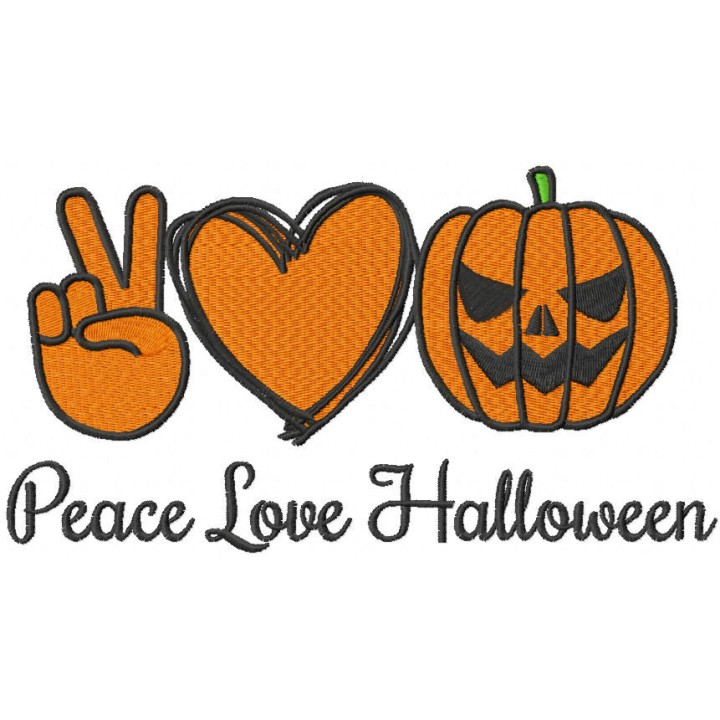 Peace love halloween embroidery design - Embroidery Design