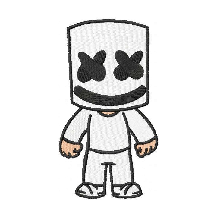 Marshmello boy embroidery design - Embroidery Design
