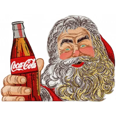 Preview of the 'Holidays are Coming' embroidery design featuring a cheerful Santa Claus, perfect for festive stitching.