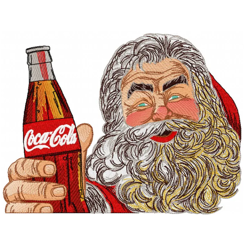 Preview of the 'Holidays are Coming' embroidery design featuring a cheerful Santa Claus, perfect for festive stitching.