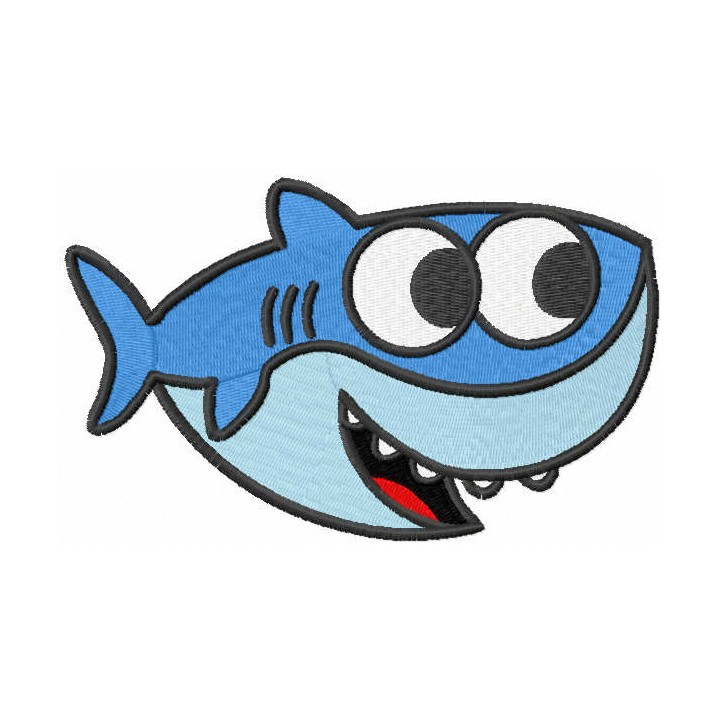 Baby shark smiling embroidery design - Embroidery Design
