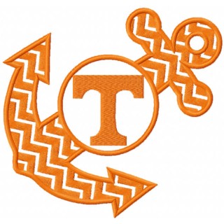 Tennessee vols anchor monogram embroidery design - Embroidery Design