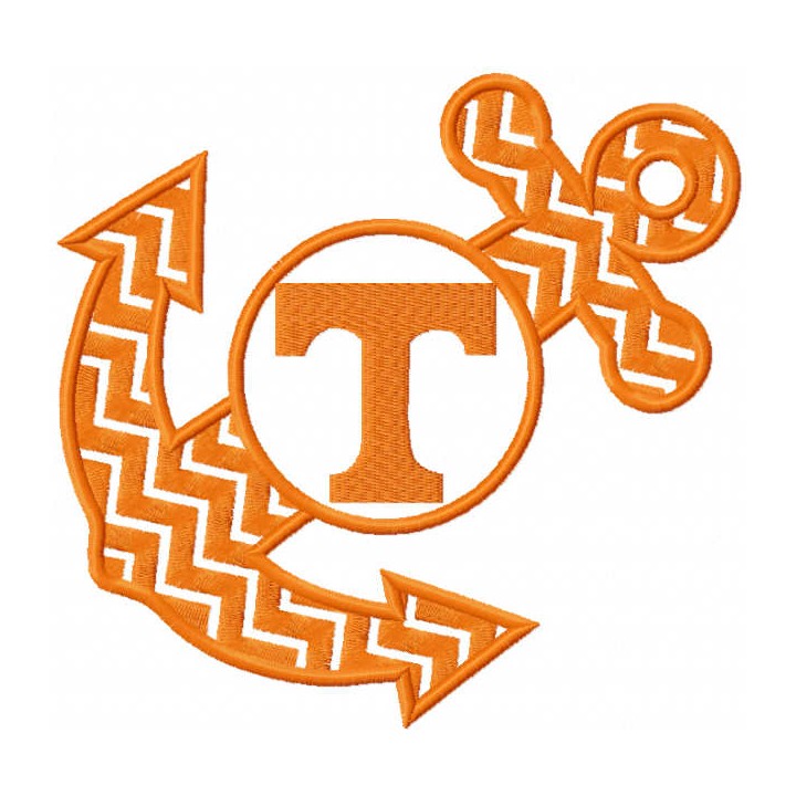 Tennessee vols anchor monogram embroidery design - Embroidery Design