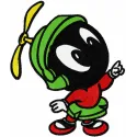 Dreaming Marvin embroidery design from Looney Tunes, showcasing a fun and whimsical stitched motif.