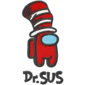 Dr Sus embroidery design featuring vibrant colors, ideal for stitching on t-shirts or tote bags.