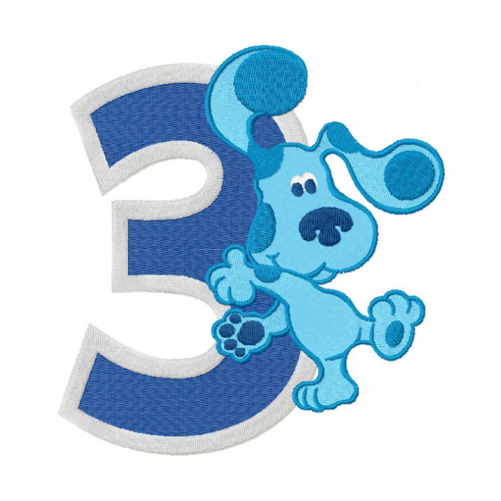 Blues Clues 3 years embroidery design - Embroidery Design