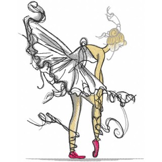 Ballerina  dressing pointe embroidery design - Embroidery Design