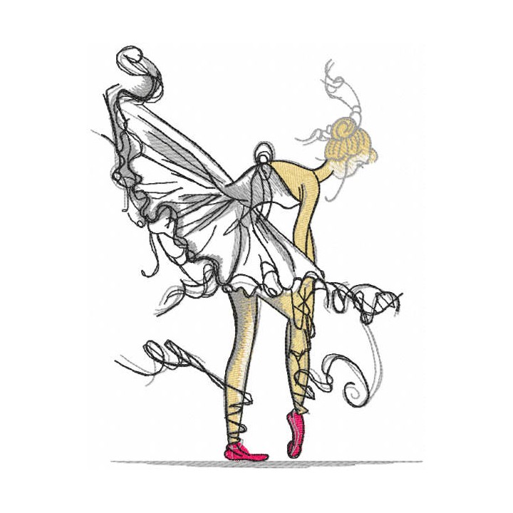 Ballerina  dressing pointe embroidery design - Embroidery Design