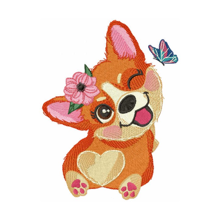 Best time for corgi embroidery design - Embroidery Design
