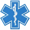 Star of Life embroidery design showcasing a symbolic motif for police and emergency services.