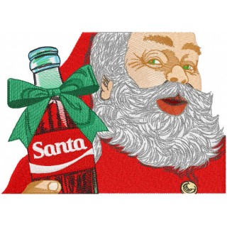 Santa present bottle embroidery design - Embroidery Design