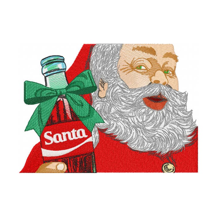 Santa present bottle embroidery design - Embroidery Design