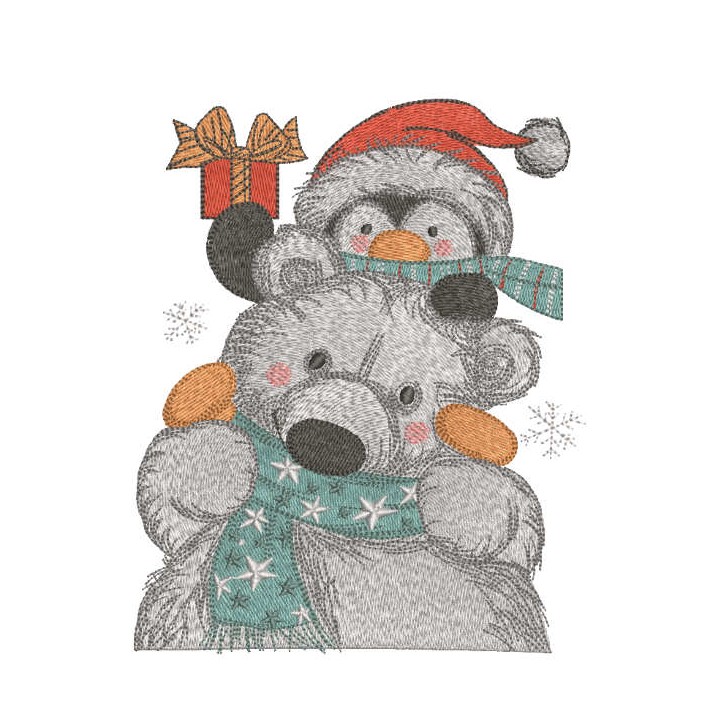 We bring gifts to friends embroidery design - Embroidery Design