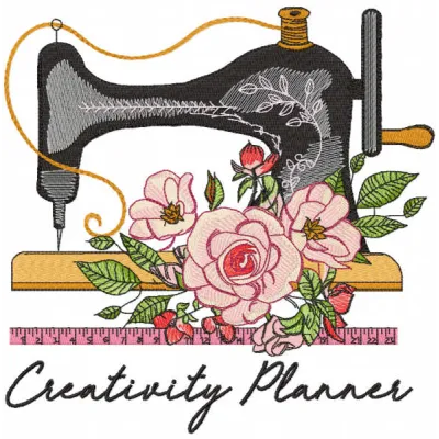 Preview of the Creativity Planner embroidery design featuring intricate stitching patterns for crafting enthusiasts.