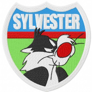 Sylvester badge embroidery design - Embroidery Design