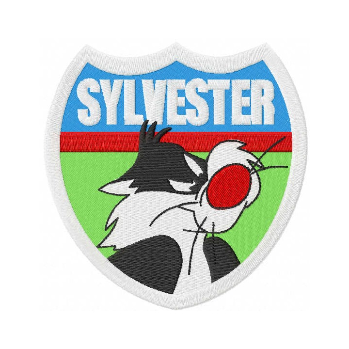 Sylvester badge embroidery design - Embroidery Design