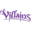 Villains script logo embroidery design preview showcasing intricate stitching patterns for creative projects.