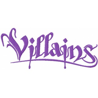 Villains script logo embroidery design - Embroidery Design