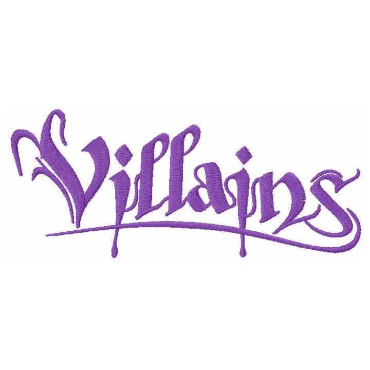 Villains script logo embroidery design - Embroidery Design