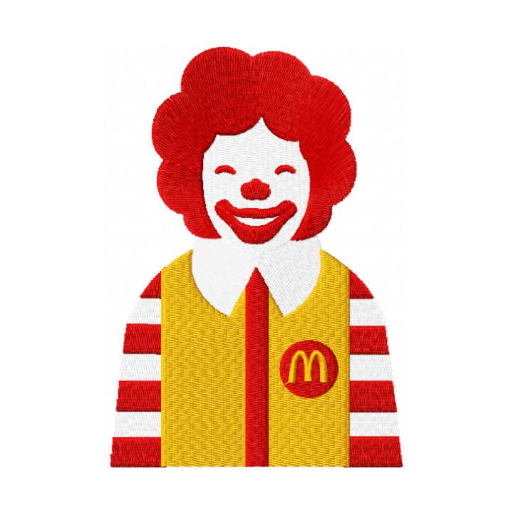 Ronald McDonald embroidery design - Embroidery Design
